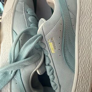 Puma Suede Sneakers in Light Blue